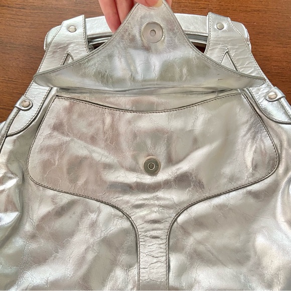 Sigerson Morrison Silver Metallic Hand Bag | Made in Italy - Picture 9 of 10